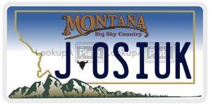 J0SIUK  license plate in MT