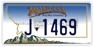 J1469  license plate in MT
