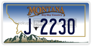 J2230  license plate in MT