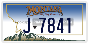 J7841  license plate in MT