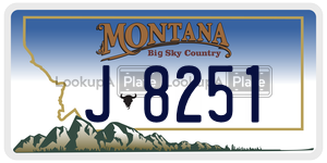 J8251  license plate in MT