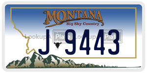 J9443  license plate in MT