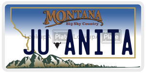 JUANITA license plate in Montana