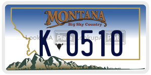 K0510  license plate in MT
