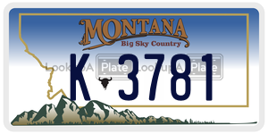 K3781  license plate in MT
