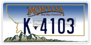 K4103  license plate in MT