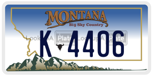 K4406  license plate in MT