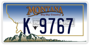 K9767  license plate in MT