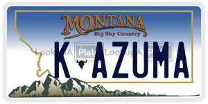 KAZUMA  license plate in MT