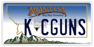 KCGUNS  license plate in MT
