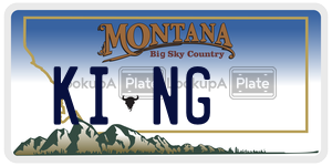 KING  license plate in MT
