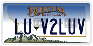 LUV2LUV  license plate in MT