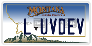 LUVDEV license plate in Montana