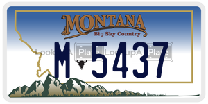 M5437  license plate in MT