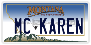 MCKAREN  license plate in MT