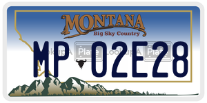 MP02E28  license plate in MT