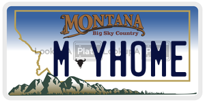 MYHOME  license plate in MT