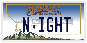 NIGHT  license plate in MT