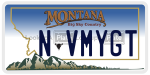 NVMYGT license plate in Montana