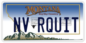 NVRQUIT  license plate in MT