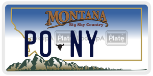P0NY  license plate in MT
