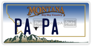 PAPA  license plate in MT