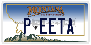 PEETA  license plate in MT