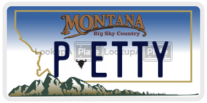 PETTY  license plate in MT