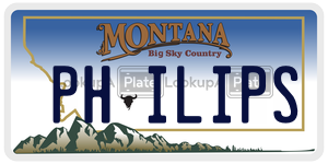 PHILIPS  license plate in MT
