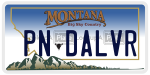 PNDALVR license plate in Montana