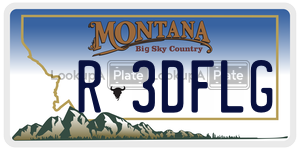 R3DFLG  license plate in MT