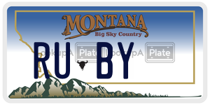 RUBY  license plate in MT