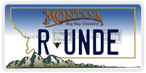 RUNDE  license plate in MT