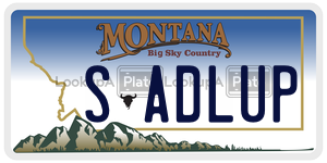 SADLUP  license plate in MT