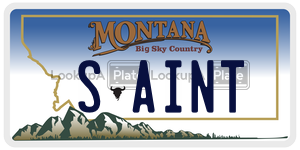SAINT  license plate in MT
