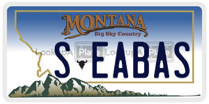 SEABAS  license plate in MT