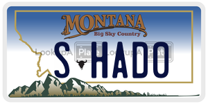 SHAD0  license plate in MT