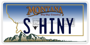 SHINY  license plate in MT