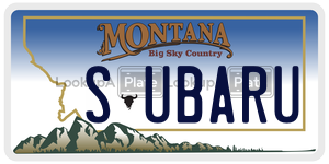 SUBARU  license plate in MT