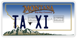 TAXI  license plate in MT