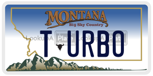 TURBO  license plate in MT