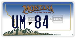 UM84  license plate in MT