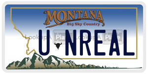 UNREAL  license plate in MT
