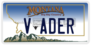 VADER  license plate in MT