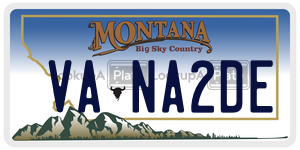 VANA2DE  license plate in MT