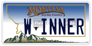 WINNER  license plate in MT