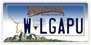 WLGAPU  license plate in MT