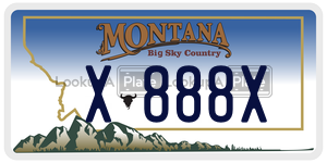 X888X  license plate in MT