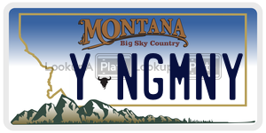 YNGMNY  license plate in MT