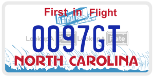 0097GT license plate in North Carolina